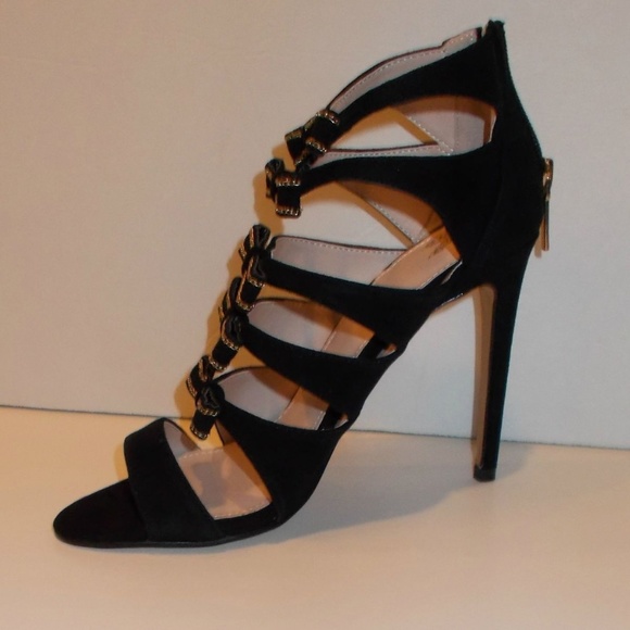 VS COLIN STUART Black Suede Gladiator Sz 7 - Picture 3 of 7